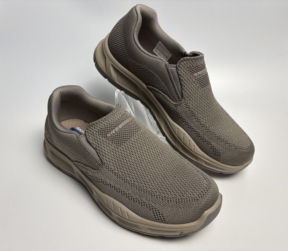 Men's Skechers, 7.5 Relaxed Fit: Cohagen - Knit Walk Sneakers Taupe Knit F